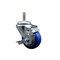 Service Caster 3'' Blue Polyurethane Wheel Swivel 7/16'' Grip Ring Stem Caster with Brake SCC-GR20S314-PPUB-BLUE-TLB-716138 - alternate 1